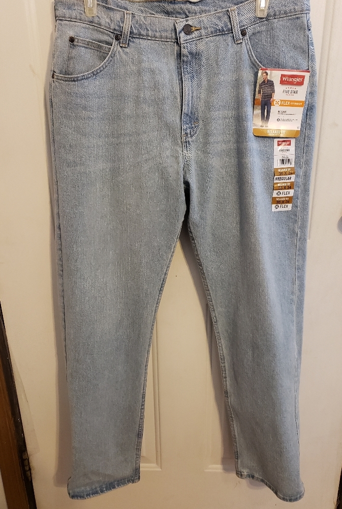 Wrangler Flex Relaxed Regular Fit Denim Jeans Men's 36x34.